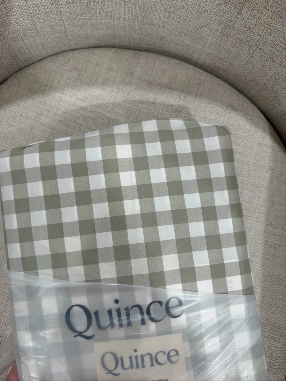 NWT 100% organic cotton Quince Willowleaf Gingham Duvet Cover and Shams set